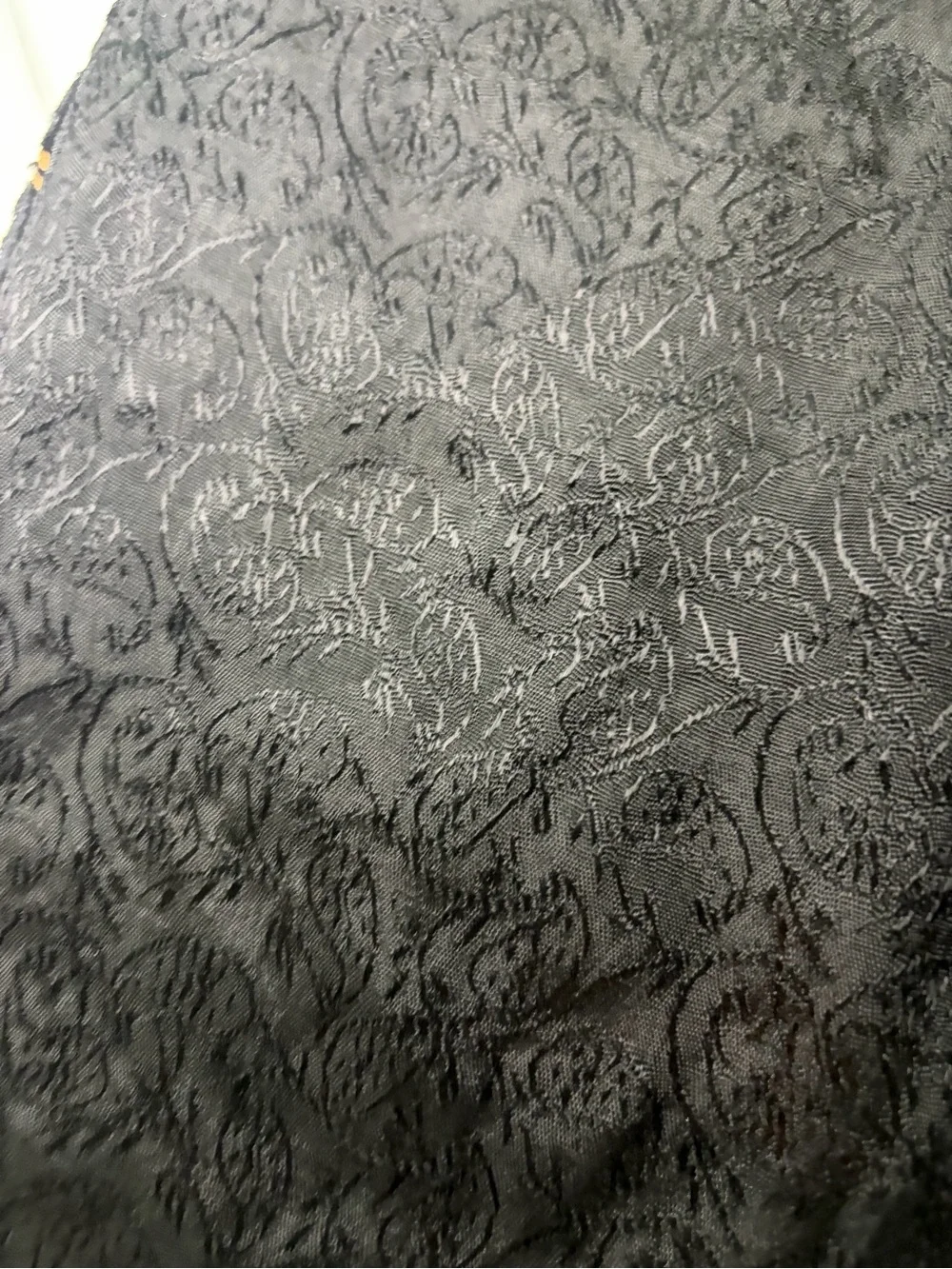 Alexis Crawford Flora Embroidered Black Velvet Whimsical Scarf